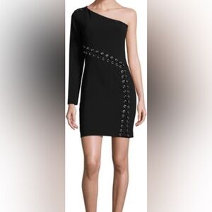 Parker black dress with laced up detail.